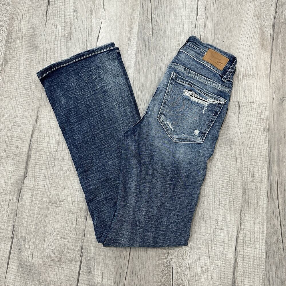 BKE Stella Bootcut Jeans Womens 25x31.5 Slim Fit Mid Rise Medium Wash Retro